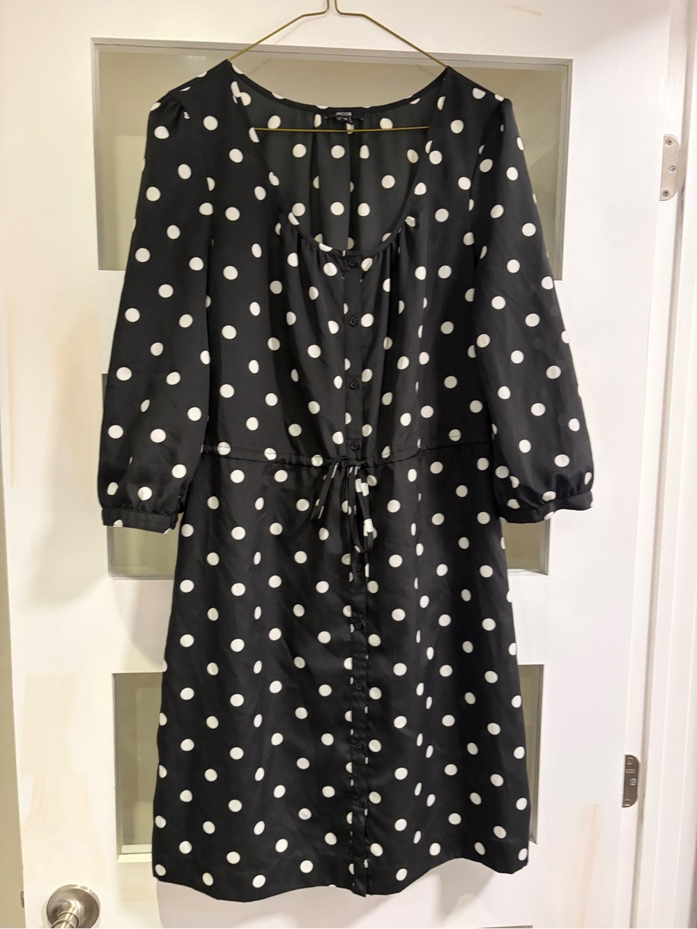 Jacob Black and White Polka Dot Knee-length Dress